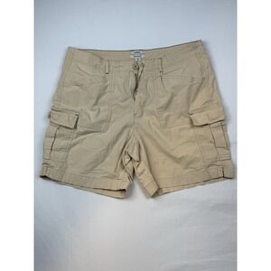 LL Bean Woman's Lakewashed Dock Shorts Favorite Fit, Pull-On, Size 16 Khaki